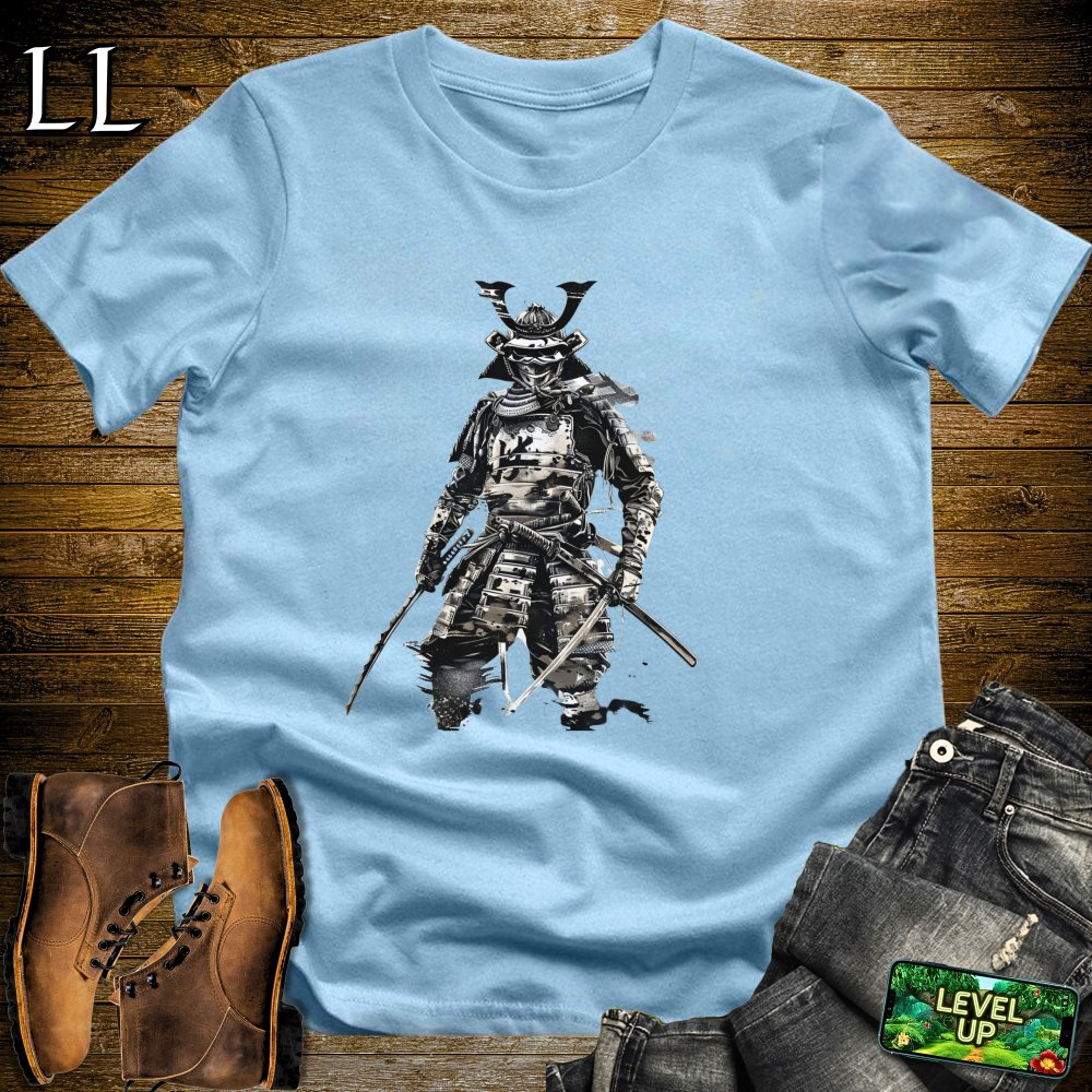 White Samurai Softstyle Tee - Light Blue - LegacyLayers