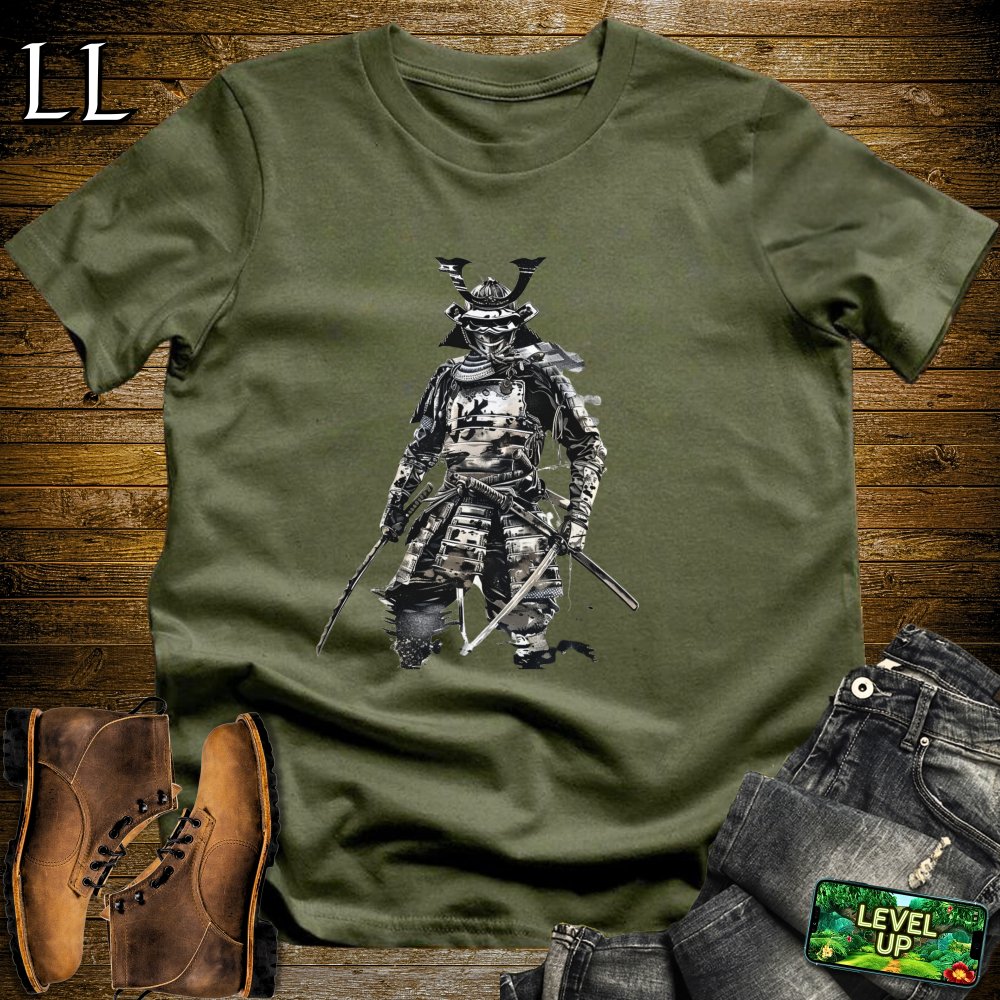 White Samurai Softstyle Tee - Military Green - LegacyLayers