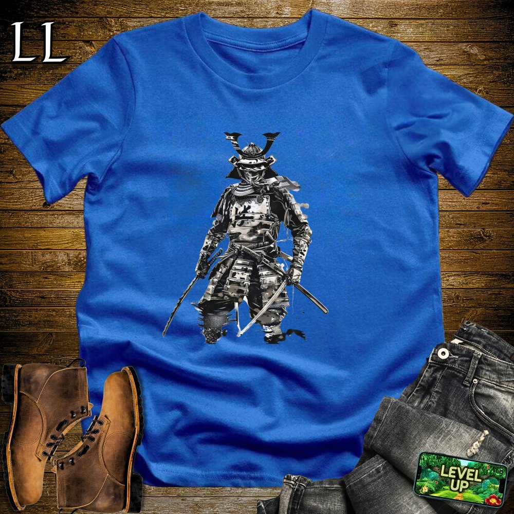 White Samurai Softstyle Tee Royal | Minimalist Warrior Tee