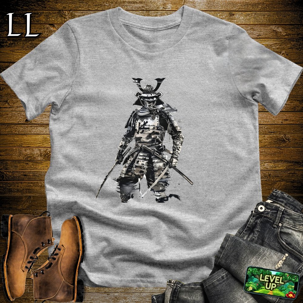 White Samurai Softstyle Tee Sport Grey | Minimalist Warrior Tee