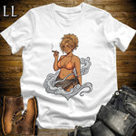 Aurelia's Smoke Break Cigar Girl T-Shirt White | Cigar Pin-Up Girl Tee