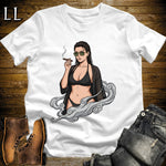Oscura's Smoke Break Cigar Girl T-Shirt White | Cigar Pin-Up Girl Tee