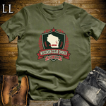 Wisconsin Cigar Smoker Shield T-Shirt Military Green | Wisconsin Cigar Crest Gift Tee