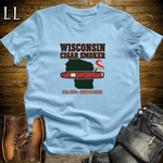 Wisconsin Cigar Smoker T-Shirt Light Blue | Wisconsin Cigar Smoker Gift Tee
