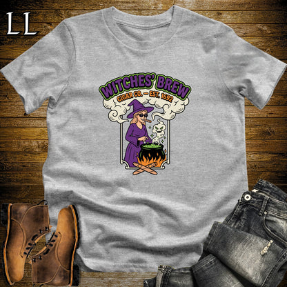 Witches' Brew Cigar Co Vintage Label White Woman T-Shirt in Sport Grey | Halloween Cigar Shirt