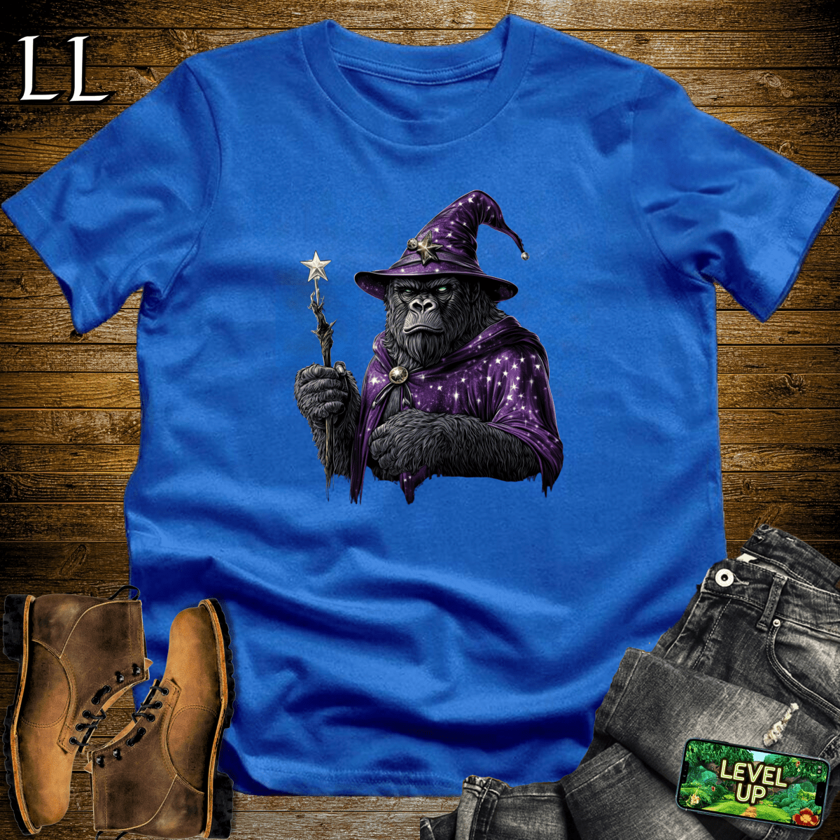 Wizard Gorilla Softstyle Tee - Royal - LegacyLayers