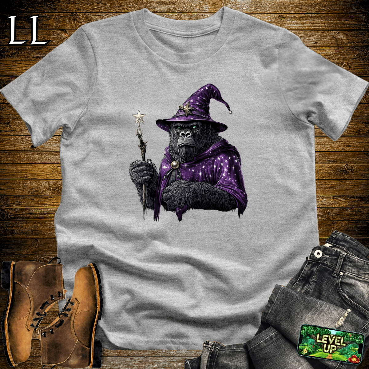 Wizard Gorilla Softstyle Tee - Sport Grey - LegacyLayers