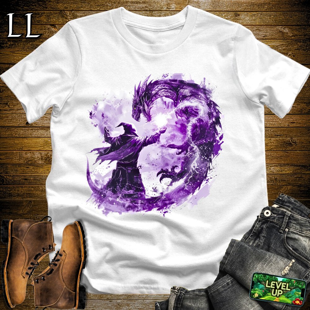 Wizard vs Dragon Softstyle Tee - White - LegacyLayers