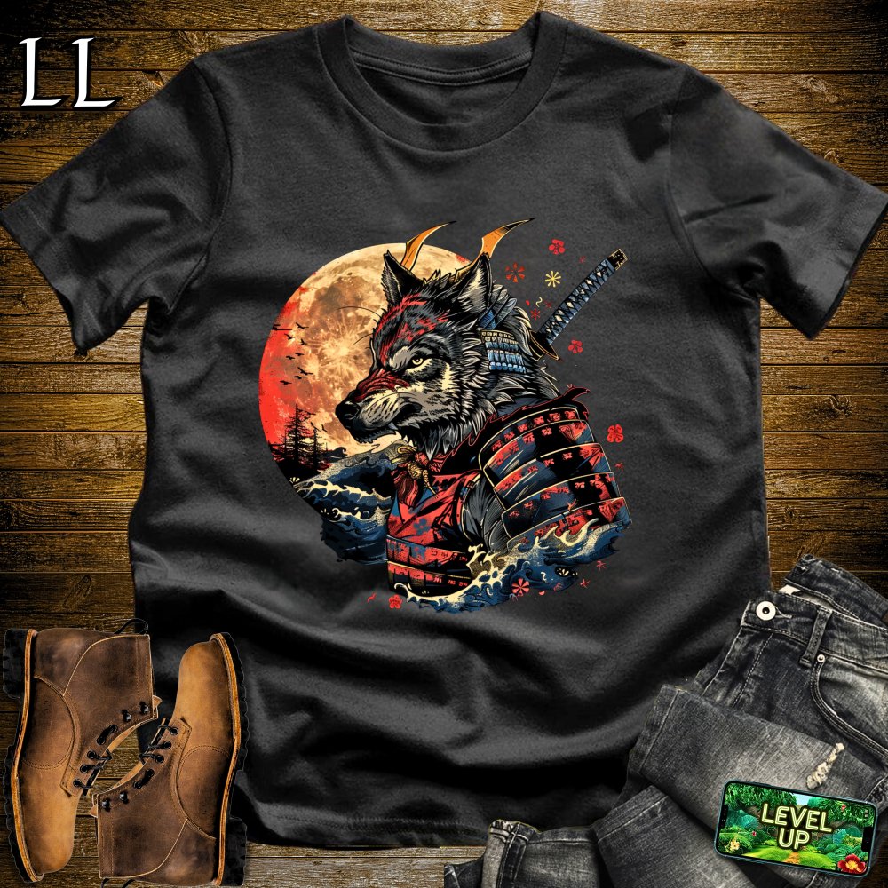 Wolf Samurai Softstyle Tee Black | Warrior Spirit Tee