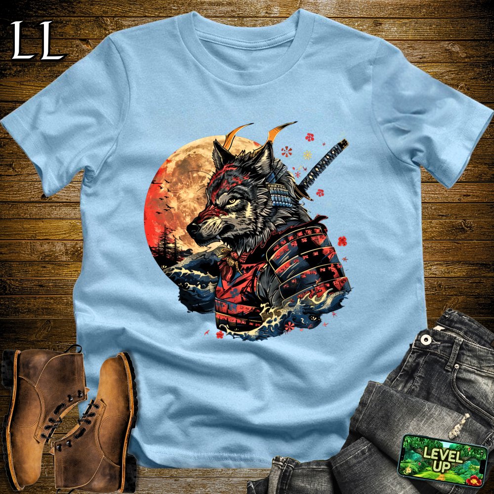 Wolf Samurai Softstyle Tee Light Blue | Warrior Spirit Tee