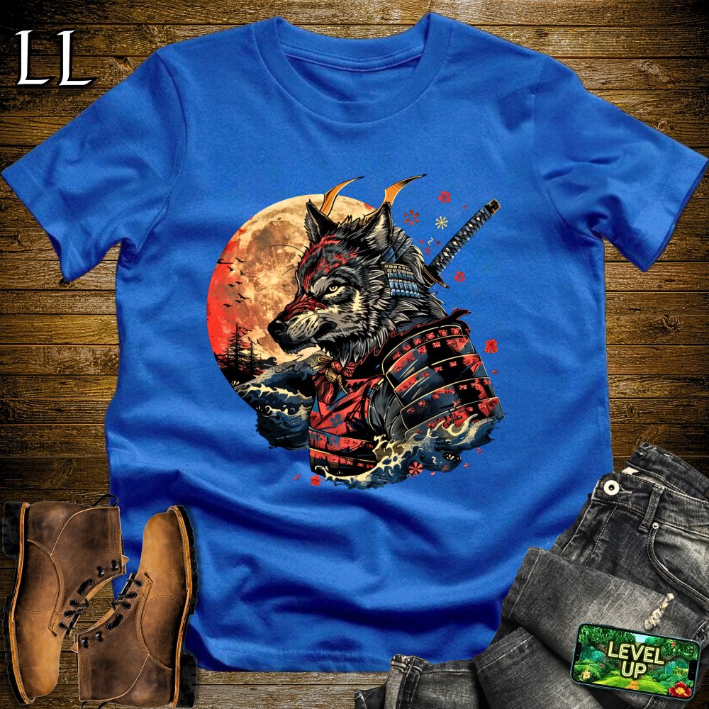 Wolf Samurai Softstyle Tee - Royal - LegacyLayers