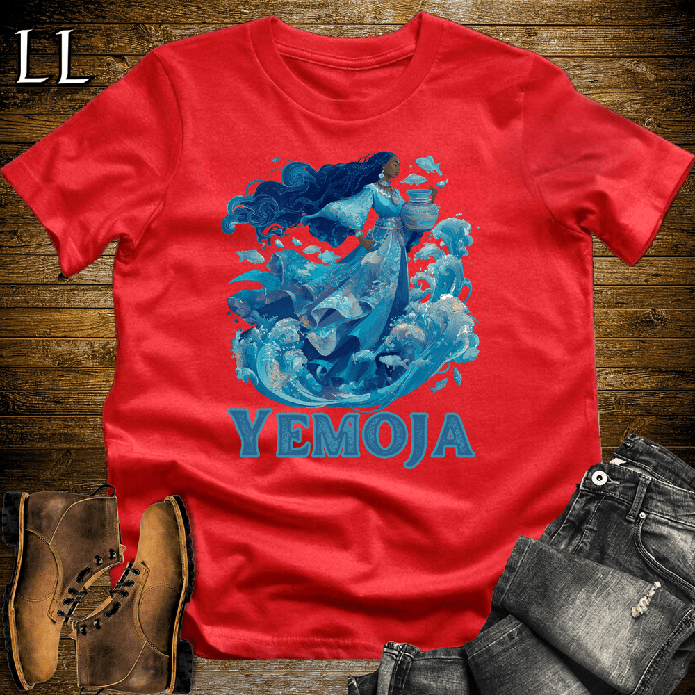 Yemoja African Goddess Softstyle Tee - Red - LegacyLayers