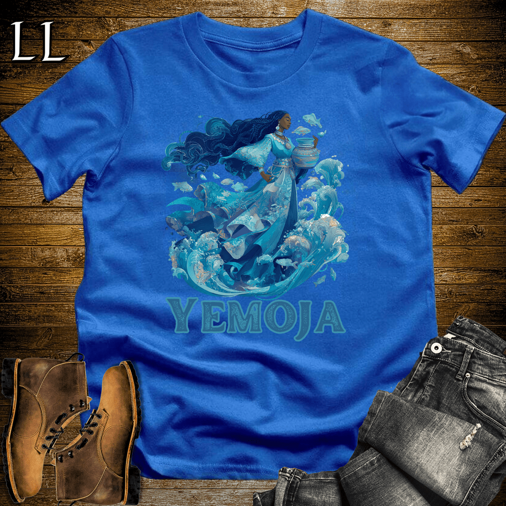Yemoja African Goddess Softstyle Tee Royal Blue | Yoruba Ocean Goddess Tee