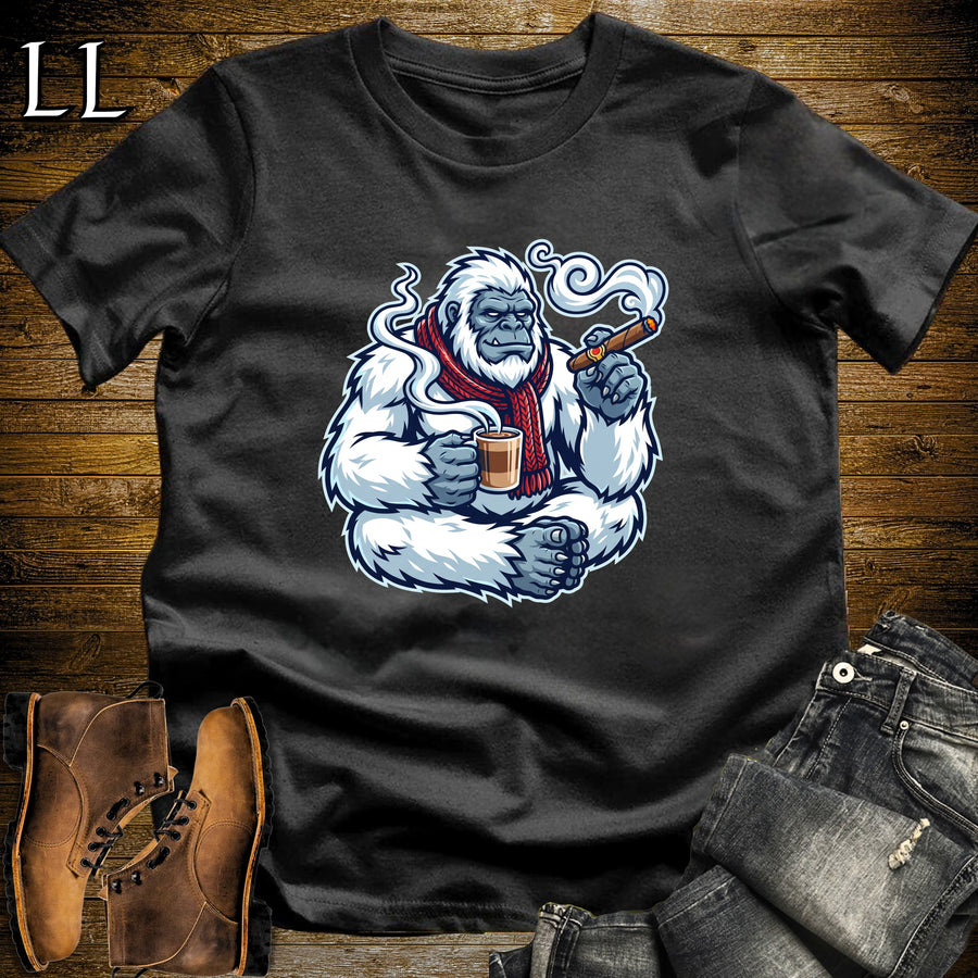 Yeti Hot Cocoa Cigar T-Shirt Black | Yeti Cigar Halloween Tee
