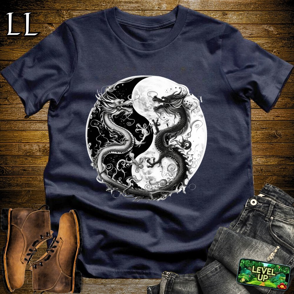 Yin Yang Dragons Navy | Balance & Power Tee