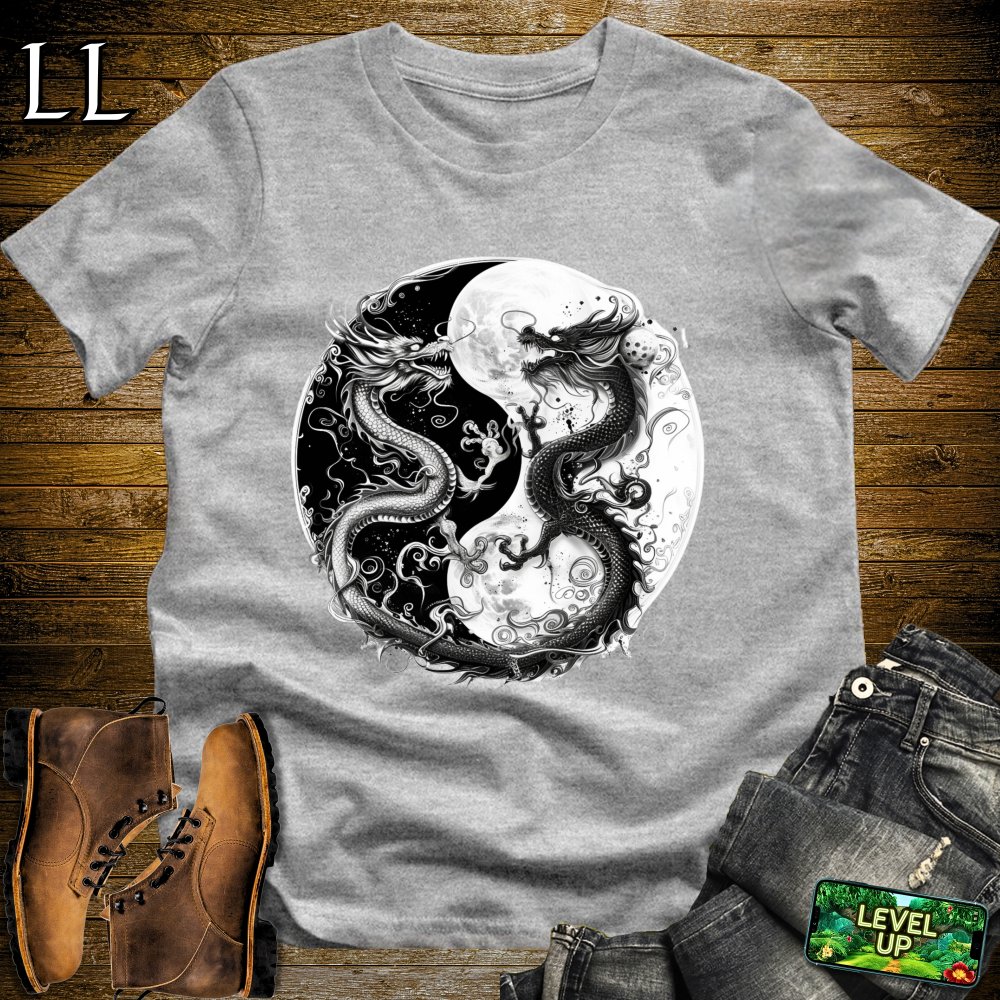 Yin Yang Dragons Softstyle Tee - Sport Grey - LegacyLayers